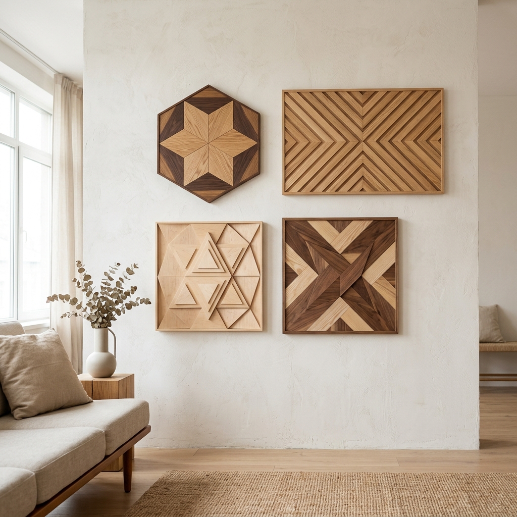 Modern Home Decor geometric wood panels