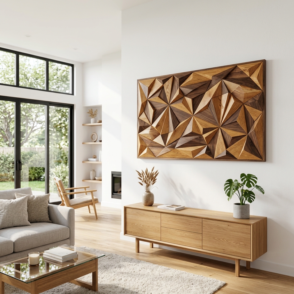 oriveas flagship handcrafted geometric wood art wall sculpture