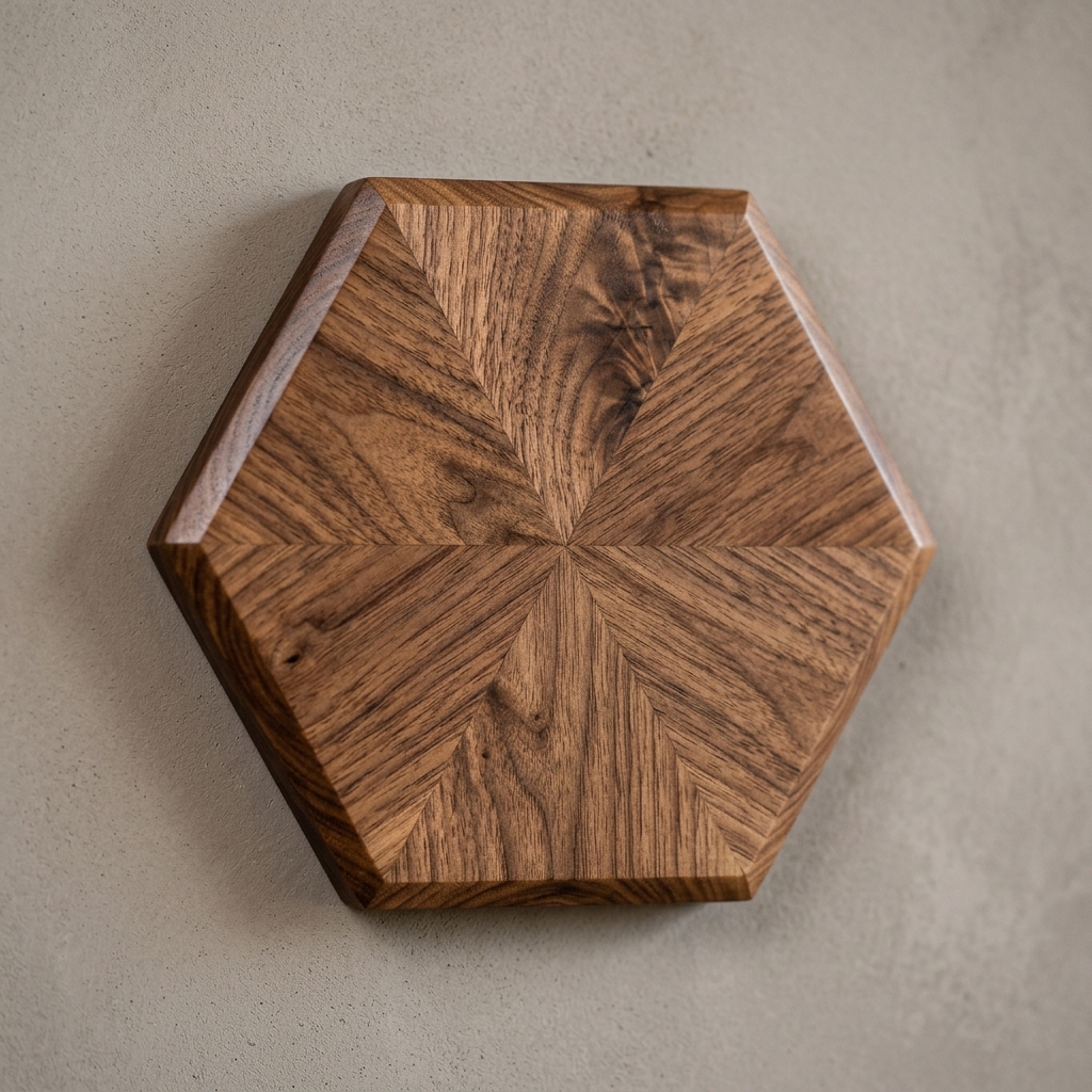 Hexagon Walnut Wall Panel